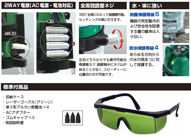 KDS レーザー墨出し器 スーパーレイ ATL-25G